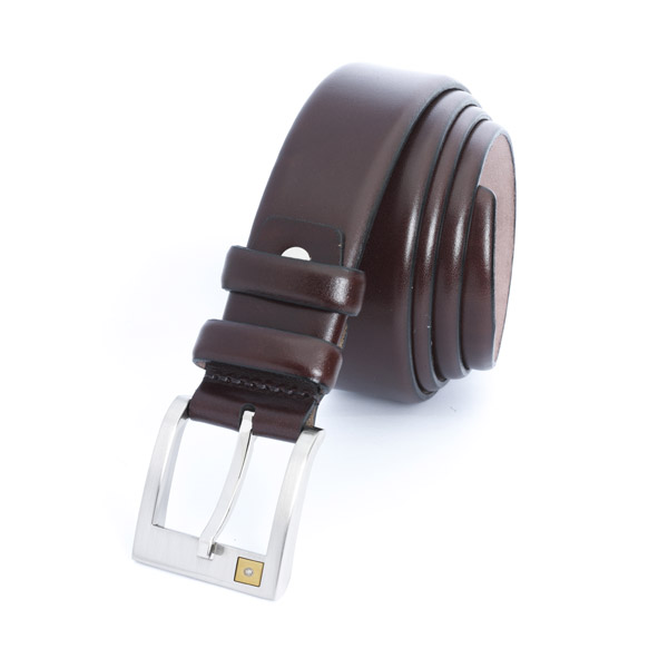 Braun Leather Belt with Diamond