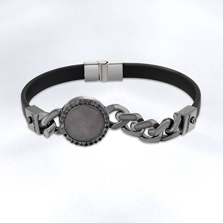 Men Diamond Silver Bracelet