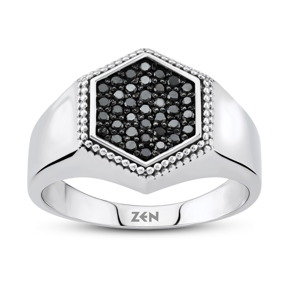 Men Silver Diamond Ring