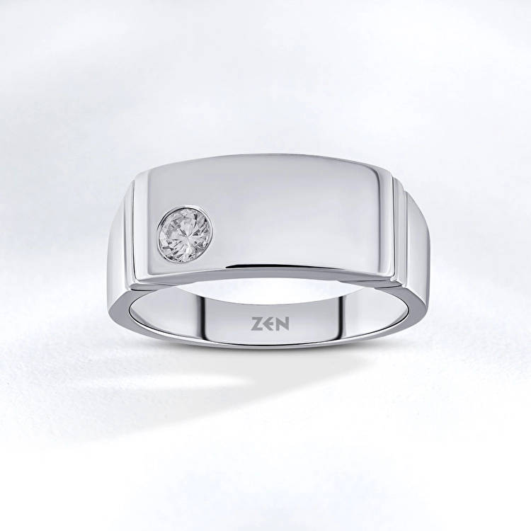 Men Silver Diamond Ring