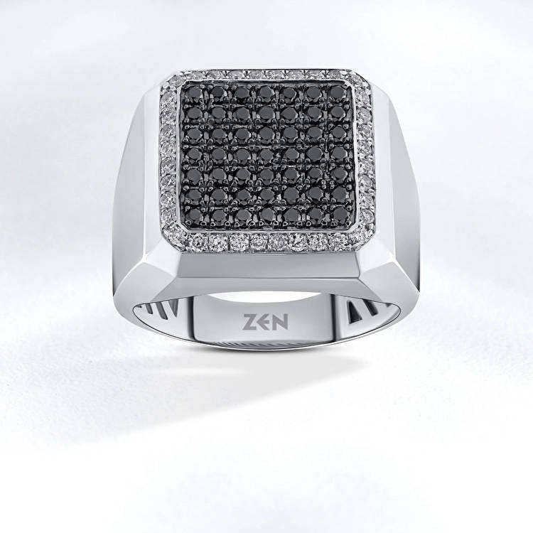 Men Silver Diamond Ring