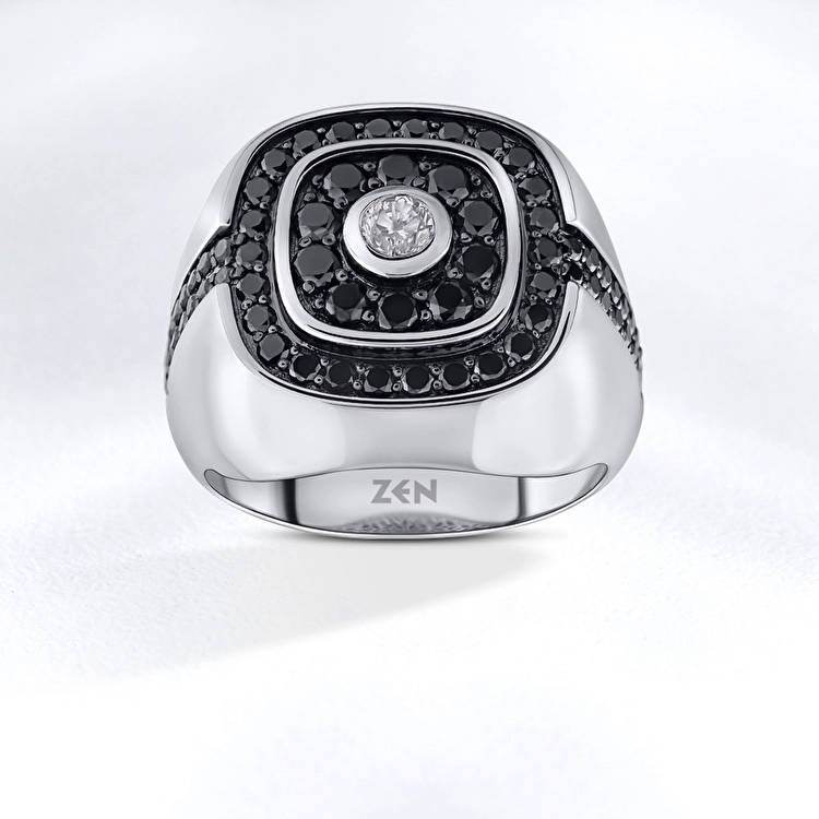 Men Silver Diamond Ring