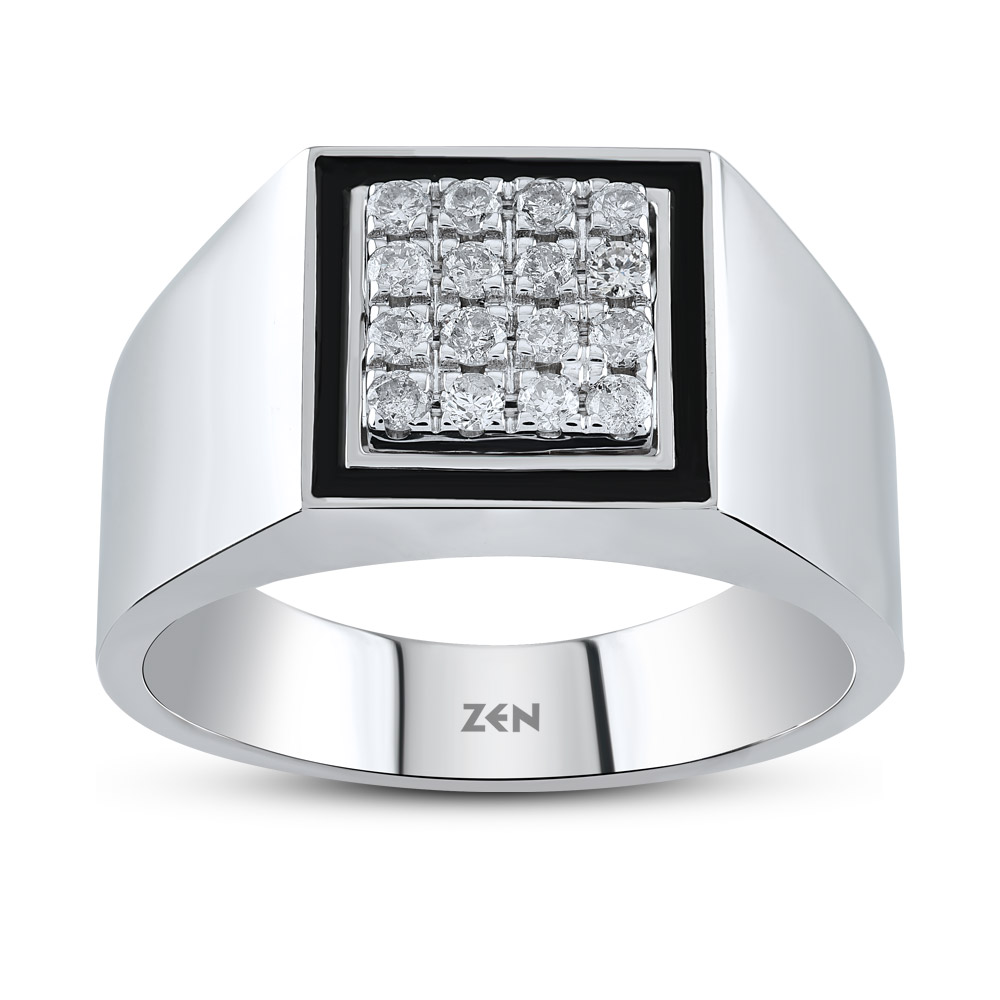 Men Silver Diamond Ring