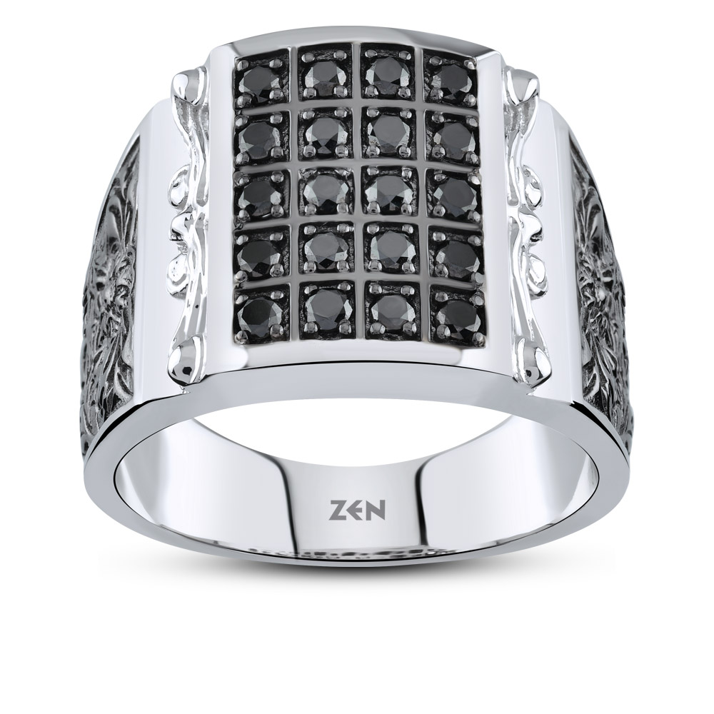 Men Silver Diamond Ring